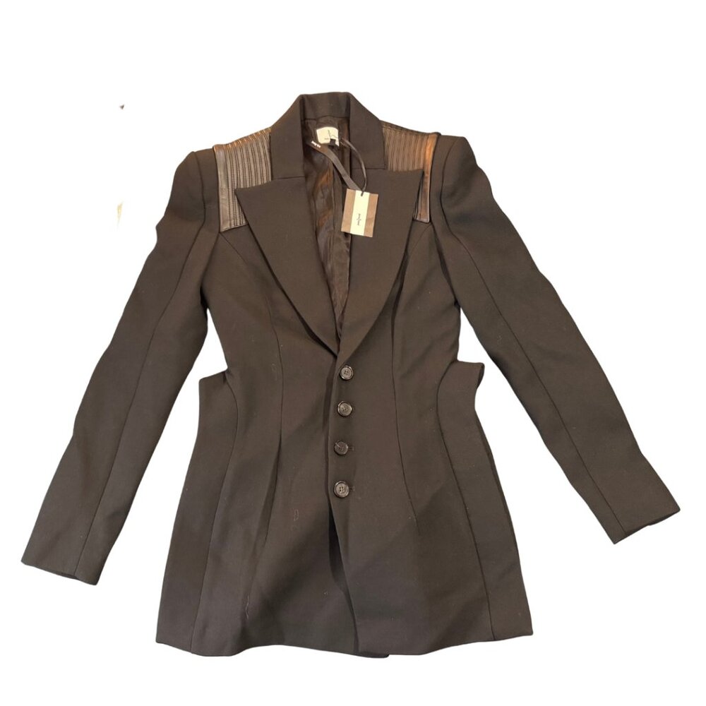 Judy Zhang Wool Blend Black Blazer Jacket